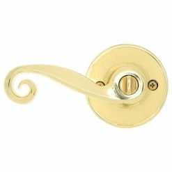 Budget ✨ ESSENTIALS by Schlage Acton Bright Brass Privacy Bed/Bath Door Handle 🥰 -Premier Lock Sales essentials by schlage privacy door handles v40 v act 605 66 1000