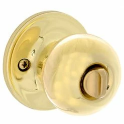 Coupon ✔️ ESSENTIALS by Schlage Morrow Bright Brass Privacy Bed/Bath Door Knob 🎉 -Premier Lock Sales essentials by schlage privacy door knobs v40 v mow 605 40 1000