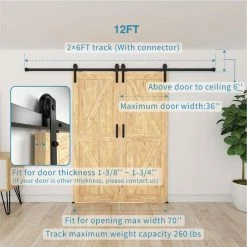 Deals β WINSOON 12 ft./144 in. Frosted Black Sliding Barn Door Hardware Track Kit for Double Doors with Non-Routed Floor Guide π 11 Deals β WINSOON 12 ft./144 in. Frosted Black Sliding Barn Door Hardware Track Kit for Double Doors with Non-Routed Floor Guide π -Premier Lock Sales frosted black winsoon barn door hardware gcm1880 4f 1000