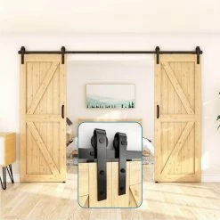 Deals β WINSOON 12 ft./144 in. Frosted Black Sliding Barn Door Hardware Track Kit for Double Doors with Non-Routed Floor Guide π 10 Deals β WINSOON 12 ft./144 in. Frosted Black Sliding Barn Door Hardware Track Kit for Double Doors with Non-Routed Floor Guide π -Premier Lock Sales frosted black winsoon barn door hardware gcm1880 c3 1000