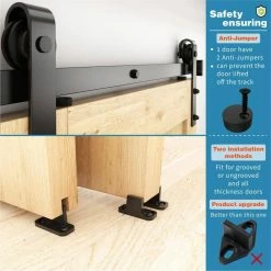 Deals β WINSOON 12 ft./144 in. Frosted Black Sliding Barn Door Hardware Track Kit for Double Doors with Non-Routed Floor Guide π 14 Deals β WINSOON 12 ft./144 in. Frosted Black Sliding Barn Door Hardware Track Kit for Double Doors with Non-Routed Floor Guide π -Premier Lock Sales frosted black winsoon barn door hardware gcm1880 fa 1000