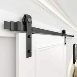 Top 10 ⌛ WINSOON 6 ft./72 in. Frosted Black Sliding Barn Door Hardware Track Kit for Single with Non-Routed Floor Guide 👍 -Premier Lock Sales frosted black winsoon barn door hardware gcm1911 44 1000