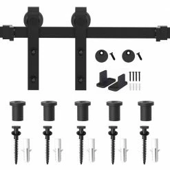 Top 10 β WINSOON 6 ft./72 in. Frosted Black Sliding Barn Door Hardware Track Kit for Single with Non-Routed Floor Guide π