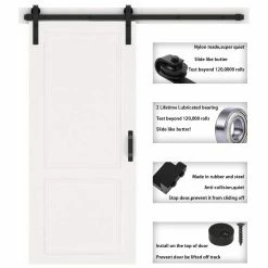 Top 10 ⌛ WINSOON 6 ft./72 in. Frosted Black Sliding Barn Door Hardware Track Kit for Single with Non-Routed Floor Guide 👍 -Premier Lock Sales frosted black winsoon barn door hardware gcm1911 fa 1000
