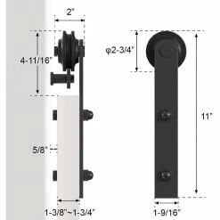 Promo ⭐ WINSOON 6 ft. Frosted Black Strap Sliding Barn Door Track Hardware Kit for Single Wood Door with Non-Routed Floor Guide 🔔 -Premier Lock Sales frosted black winsoon barn door hardware gcm1935 76 1000