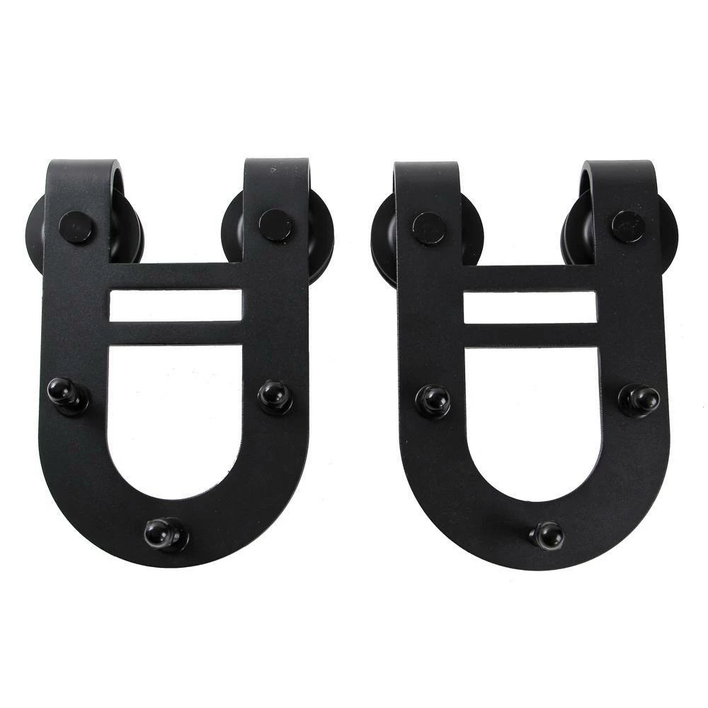 Outlet β¨ WINSOON 8 ft. /96 in. Black Horseshoe Classic Bent Strap Barn Style Sliding Door Track and Hardware Set Non-Routed Door Guide π 4 Outlet β¨ WINSOON 8 ft. /96 in. Black Horseshoe Classic Bent Strap Barn Style Sliding Door Track and Hardware Set Non-Routed Door Guide π - Image 4