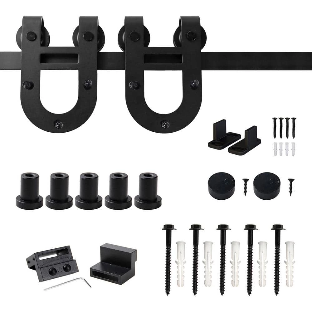 Best Pirce π WINSOON 6 ft./72 in. Black Horseshoe Classic Bent Strap Barn Style Sliding Door Track and Hardware Set Non-Routed Door Guide β 1 Best Pirce π WINSOON 6 ft./72 in. Black Horseshoe Classic Bent Strap Barn Style Sliding Door Track and Hardware Set Non-Routed Door Guide β