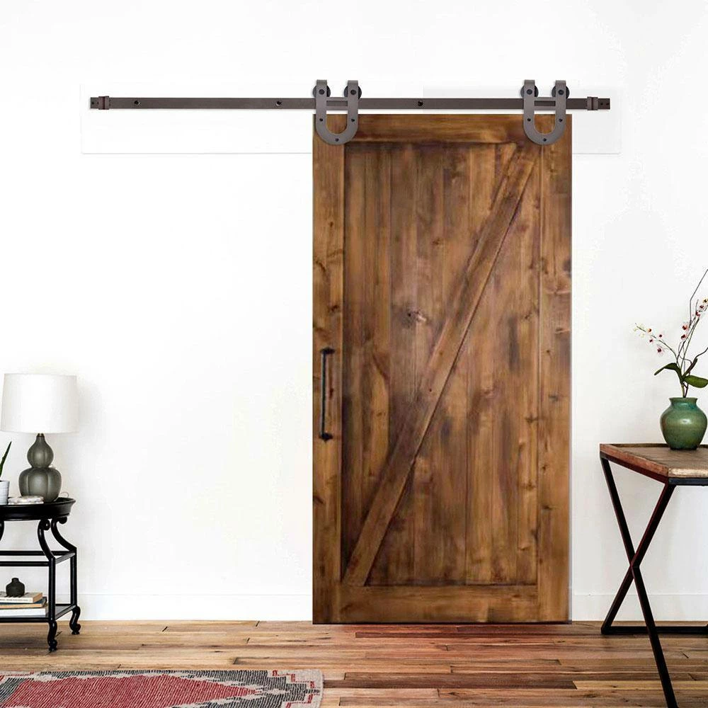 Best Pirce ๐ WINSOON 7.5 ft./90 in. Black Horseshoe Classic Bent Strap Barn Style Sliding Door Track and Hardware Set Non-Routed Door Guide ๐คฉ 2 Best Pirce ๐ WINSOON 7.5 ft./90 in. Black Horseshoe Classic Bent Strap Barn Style Sliding Door Track and Hardware Set Non-Routed Door Guide ๐คฉ - Image 2