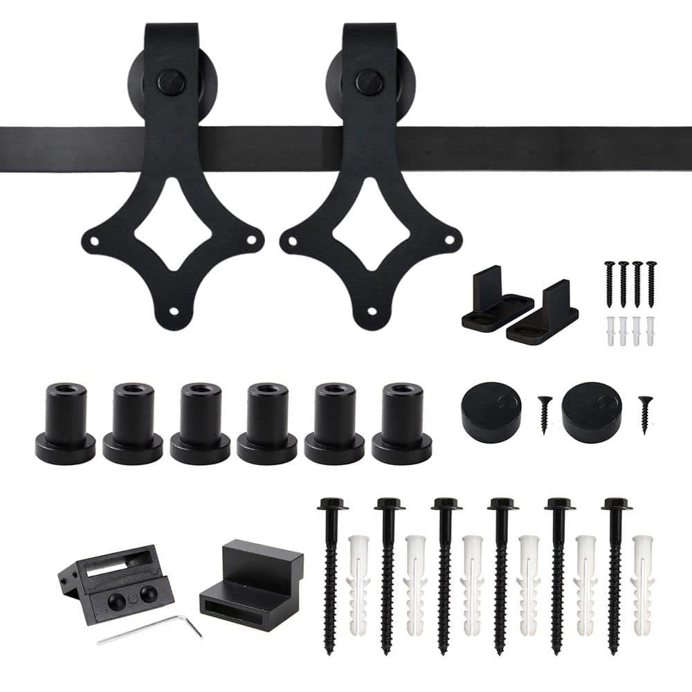 Buy β WINSOON 7.5 ft./90 in. Rail Frosted Black Steel Sliding Barn Door Hardware Kit for Single Door with Non-Routed Floor Guide π₯° 1 Buy β WINSOON 7.5 ft./90 in. Rail Frosted Black Steel Sliding Barn Door Hardware Kit for Single Door with Non-Routed Floor Guide π₯°