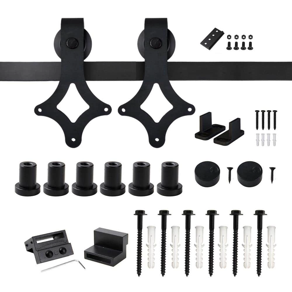 Top 10 π WINSOON 8 ft./96 in. Rail Frosted Black Steel Sliding Barn Door Hardware Kit for Single Door with Non-Routed Floor Guide β€οΈ 1 Top 10 π WINSOON 8 ft./96 in. Rail Frosted Black Steel Sliding Barn Door Hardware Kit for Single Door with Non-Routed Floor Guide β€οΈ