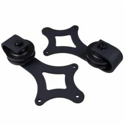 Buy 🥰 WINSOON 6 ft./72 in. Rail Steel Frosted Black Sliding Barn Door Hardware Kit for Double Doors with Non-Routed Floor Guide 🧨 -Premier Lock Sales frosted black winsoon barn door hardware gcm2674 1 4f 1000