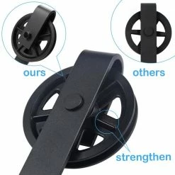 Budget π WINSOON 8 ft. /96 in. Frosted Black Sliding Barn Door Track and Hardware Kit for Single with Non-Routed Floor Guide π 11 Budget π WINSOON 8 ft. /96 in. Frosted Black Sliding Barn Door Track and Hardware Kit for Single with Non-Routed Floor Guide π -Premier Lock Sales frosted black winsoon barn door hardware gcm2716 1f 1000