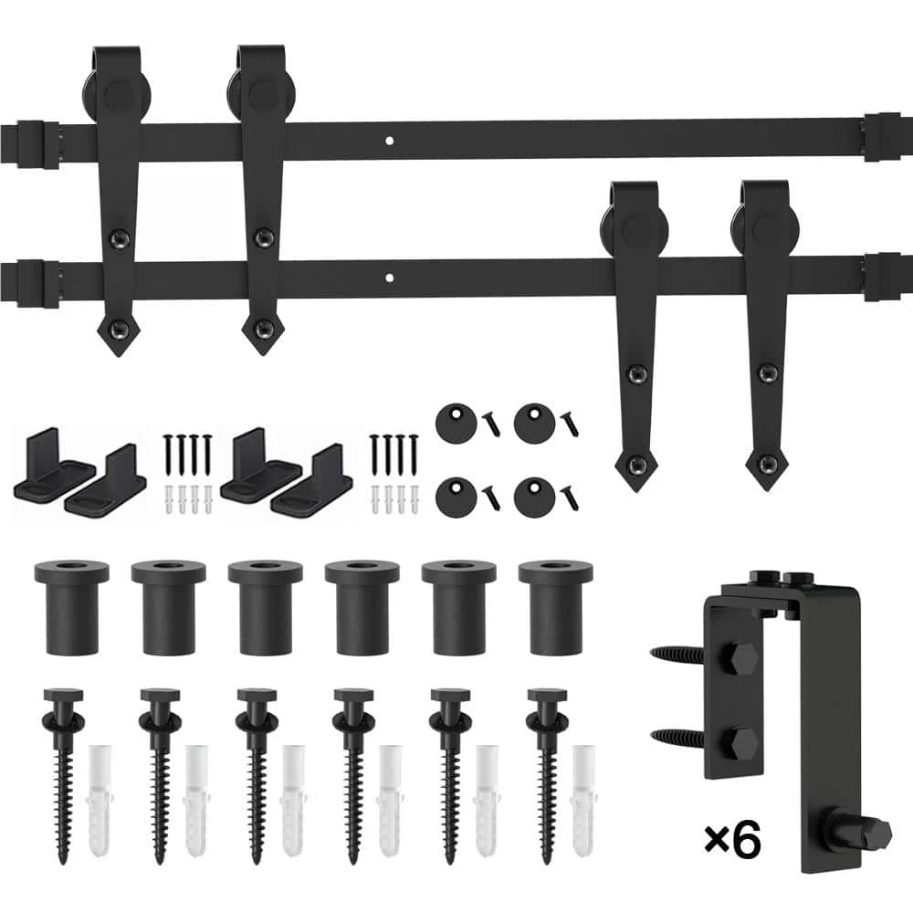 Coupon π WINSOON 7.5 ft./90 in. Country Style Bypass Steel Sliding Barn Wood Door Hardware Roller Track Kit for Wood and Concrete Wall π― 1 Coupon π WINSOON 7.5 ft./90 in. Country Style Bypass Steel Sliding Barn Wood Door Hardware Roller Track Kit for Wood and Concrete Wall π―