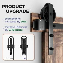 Flash Sale ✔️ WINSOON 7.5 ft. /90 in. Frosted Black Sliding Barn Door Track and Hardware Kit for Single with Non-Routed Floor Guide 👍 -Premier Lock Sales frosted black winsoon barn door hardware gcm3124 fa 1000