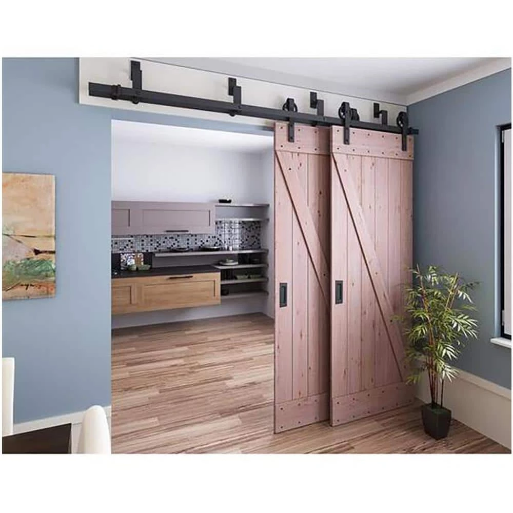 Cheapest ๐ฅ WINSOON 5 ft./60 in. Black Sliding Bypass Barn Door Hardware Track Kit for Double Doors with Non-Routed Floor Guide ๐ 2 Cheapest ๐ฅ WINSOON 5 ft./60 in. Black Sliding Bypass Barn Door Hardware Track Kit for Double Doors with Non-Routed Floor Guide ๐ - Image 2