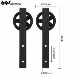 Best reviews of 🔥 WINSOON 7.5 ft./90 in. Black Sliding Bypass Barn Door Hardware Track Kit for Double Doors with Non-Routed Floor Guide 🌟 -Premier Lock Sales frosted black winsoon barn door hardware gcm3202 1f 1000