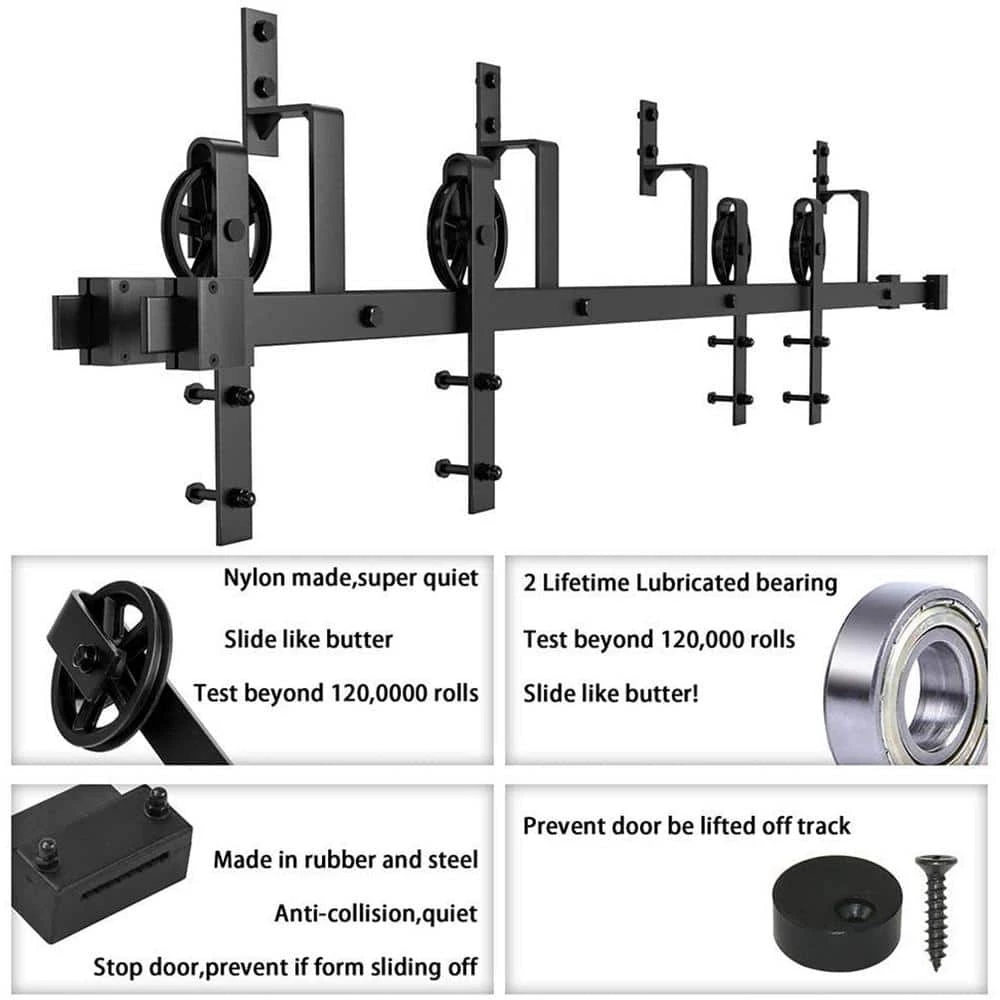 Top 10 βοΈ WINSOON 13 ft./156 in. Black Sliding Bypass Barn Door Hardware Track Kit for Double Doors with Non-Routed Floor Guide π₯° 6 Top 10 βοΈ WINSOON 13 ft./156 in. Black Sliding Bypass Barn Door Hardware Track Kit for Double Doors with Non-Routed Floor Guide π₯° - Image 6