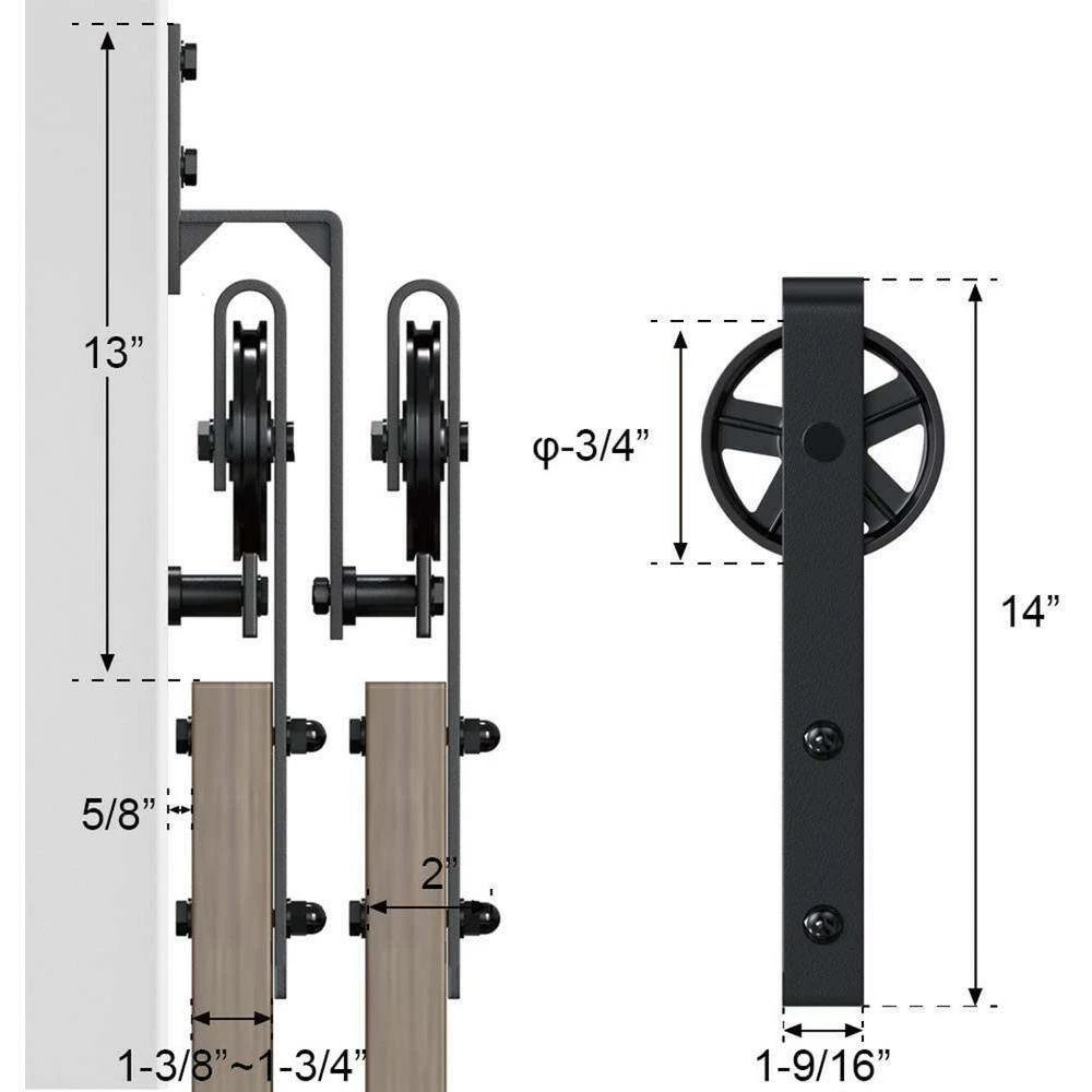 Discount π WINSOON 15 ft./180 in. Black Sliding Bypass Barn Door Hardware Track Kit for Double Doors with Non-Routed Floor Guide π₯° 7 Discount π WINSOON 15 ft./180 in. Black Sliding Bypass Barn Door Hardware Track Kit for Double Doors with Non-Routed Floor Guide π₯° - Image 7