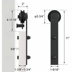 Outlet 🔔 WINSOON 11 ft./132 in. Frosted Black Strap Sliding Barn Door Track Hardware Kit for Double Wood Doors Non-Routed Floor Guide 🥰 13 Outlet 🔔 WINSOON 11 ft./132 in. Frosted Black Strap Sliding Barn Door Track Hardware Kit for Double Wood Doors Non-Routed Floor Guide 🥰 -Premier Lock Sales frosted black winsoon barn door hardware gcm3737 76 1000