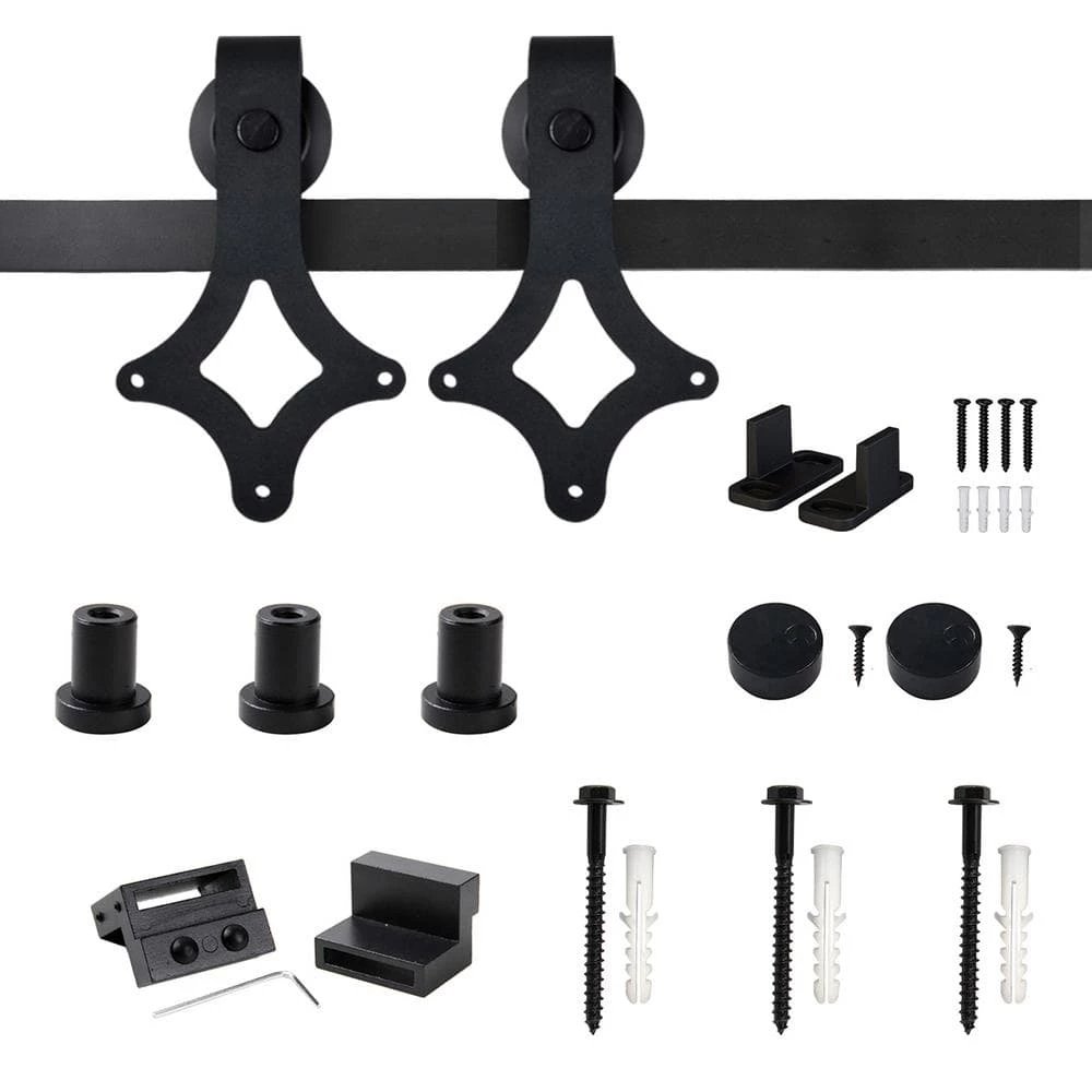 New β€οΈ WINSOON 4 ft./48 in. Rail Frosted Black Steel Sliding Barn Door Hardware Kit for Single Door with Non-Routed Floor Guide π 1 New β€οΈ WINSOON 4 ft./48 in. Rail Frosted Black Steel Sliding Barn Door Hardware Kit for Single Door with Non-Routed Floor Guide π