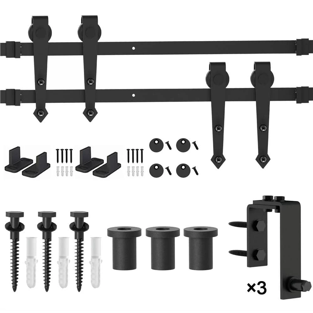 Best Sale π WINSOON 4 ft./48 in. Country Style Bypass Steel Sliding Barn Wood Door Hardware Roller Track Kit for Wood and Concrete Wall π₯ 1 Best Sale π WINSOON 4 ft./48 in. Country Style Bypass Steel Sliding Barn Wood Door Hardware Roller Track Kit for Wood and Concrete Wall π₯