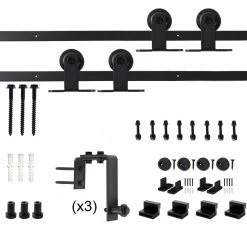 Top 10 β WINSOON 4 ft./48 in. Bypass Sliding Barn Door Hardware Steel Track for Double Wooden Doors Closet Kitchen Kit 𧨠10 Top 10 β WINSOON 4 ft./48 in. Bypass Sliding Barn Door Hardware Steel Track for Double Wooden Doors Closet Kitchen Kit 𧨠-Premier Lock Sales frosted black winsoon barn door hardware gcm3995 1f 1000