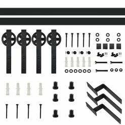 Hot Sale β WINSOON 4 ft./48 in. Black Sliding Bypass Barn Door Hardware Track Kit for Double Doors with Non-Routed Floor Guide π