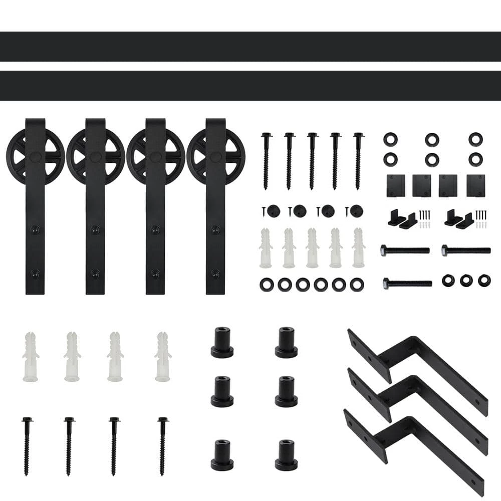 Hot Sale โ WINSOON 4 ft./48 in. Black Sliding Bypass Barn Door Hardware Track Kit for Double Doors with Non-Routed Floor Guide ๐ 1 Hot Sale โ WINSOON 4 ft./48 in. Black Sliding Bypass Barn Door Hardware Track Kit for Double Doors with Non-Routed Floor Guide ๐