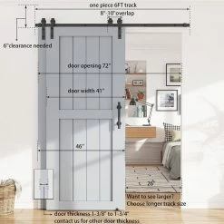 Best Pirce ๐ WINSOON 6ft./72 in. Single Track Bypass Barn Door Hardware Double Doors Kit, Sliding One Track Antique Roller for Cabinet Closet โจ 10 Best Pirce ๐ WINSOON 6ft./72 in. Single Track Bypass Barn Door Hardware Double Doors Kit, Sliding One Track Antique Roller for Cabinet Closet โจ -Premier Lock Sales frosted black winsoon barn door hardware gcm4994 1 1f 1000
