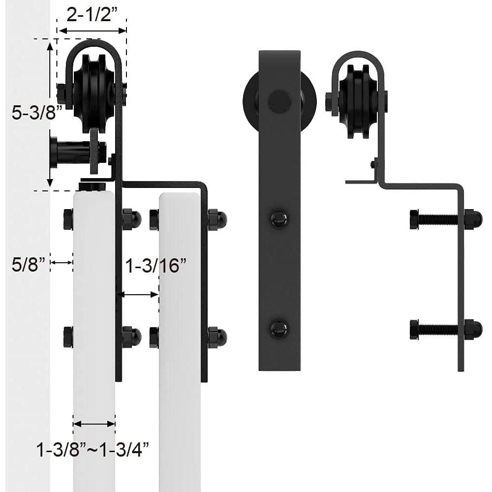 Best Pirce ๐ WINSOON 6ft./72 in. Single Track Bypass Barn Door Hardware Double Doors Kit, Sliding One Track Antique Roller for Cabinet Closet โจ 7 Best Pirce ๐ WINSOON 6ft./72 in. Single Track Bypass Barn Door Hardware Double Doors Kit, Sliding One Track Antique Roller for Cabinet Closet โจ - Image 7