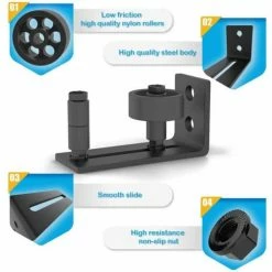 Cheapest ✔️ WINSOON 4.8 in. Sliding Barn Door Floor Guide 8 in 1 Barn Door Guide for Bottom Adjustable Roller and Wall Mount System 🛒 -Premier Lock Sales frosted black winsoon barn door hardware gcm5155 fa 1000