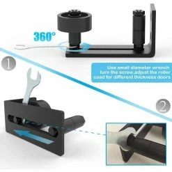 Hot Sale 🎁 WINSOON 4.8 in. Sliding Barn Door Floor Guide, 8-in-1 Adjustable Floor Guide for Bottom Roller and Wall Mount System(2-Pack) 😉 -Premier Lock Sales frosted black winsoon barn door hardware gcm5155x2 44 1000