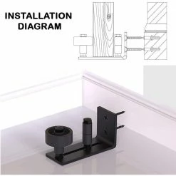 Hot Sale 🎁 WINSOON 4.8 in. Sliding Barn Door Floor Guide, 8-in-1 Adjustable Floor Guide for Bottom Roller and Wall Mount System(2-Pack) 😉 -Premier Lock Sales frosted black winsoon barn door hardware gcm5155x2 76 1000