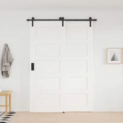 Best reviews of β WINSOON 16 ft./192 in. Single Track Bypass Sliding Barn Door Hardware Kit for Double Doors Low Ceiling π 11 Best reviews of β WINSOON 16 ft./192 in. Single Track Bypass Sliding Barn Door Hardware Kit for Double Doors Low Ceiling π -Premier Lock Sales frosted black winsoon barn door hardware gcm5175 1 44 1000