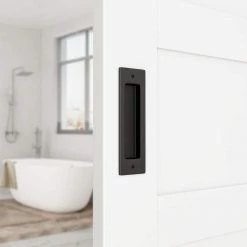 Brand new 🌟 WINSOON 6-1/2 in. L Black Recessed Sliding Door Pull Handles with Mounting Screws Brushed Finish Rectangular Flush Pull Handle 🧨 -Premier Lock Sales frosted black winsoon barn door hardware gcm6004 1f 1000
