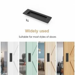 Brand new 🌟 WINSOON 6-1/2 in. L Black Recessed Sliding Door Pull Handles with Mounting Screws Brushed Finish Rectangular Flush Pull Handle 🧨 -Premier Lock Sales frosted black winsoon barn door hardware gcm6004 76 1000
