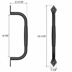 Best Sale ✨ WINSOON 10-1/16 in. L Black 🧥 Coated Sliding Barn Door Pull Handle Set Rustic Metal Fence Handle Pull and Flush Hardware Set 🤩 -Premier Lock Sales frosted black winsoon barn door hardware gcm6012 fa 1000