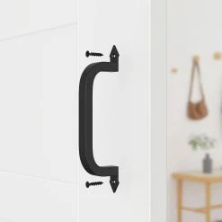 Hot Sale π WINSOON 8-7/8 in. L Black π§₯ Coated Sliding Barn Door Pull Handle Set Rustic Metal Fence Handle Pull and Flush Hardware Set π₯ 10 Hot Sale π WINSOON 8-7/8 in. L Black π§₯ Coated Sliding Barn Door Pull Handle Set Rustic Metal Fence Handle Pull and Flush Hardware Set π₯ -Premier Lock Sales frosted black winsoon barn door hardware gcm6013 1f 1000