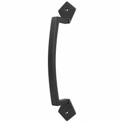 Best Sale π WINSOON 9-1/16 in. L Black π§₯ Coated Sliding Barn Door Pull Handle Set Rustic Metal Fence Handle Pull and Flush Hardware Set β
