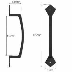 Best Sale 👍 WINSOON 9-1/16 in. L Black 🧥 Coated Sliding Barn Door Pull Handle Set Rustic Metal Fence Handle Pull and Flush Hardware Set ⭐ -Premier Lock Sales frosted black winsoon barn door hardware gcm6014 fa 1000