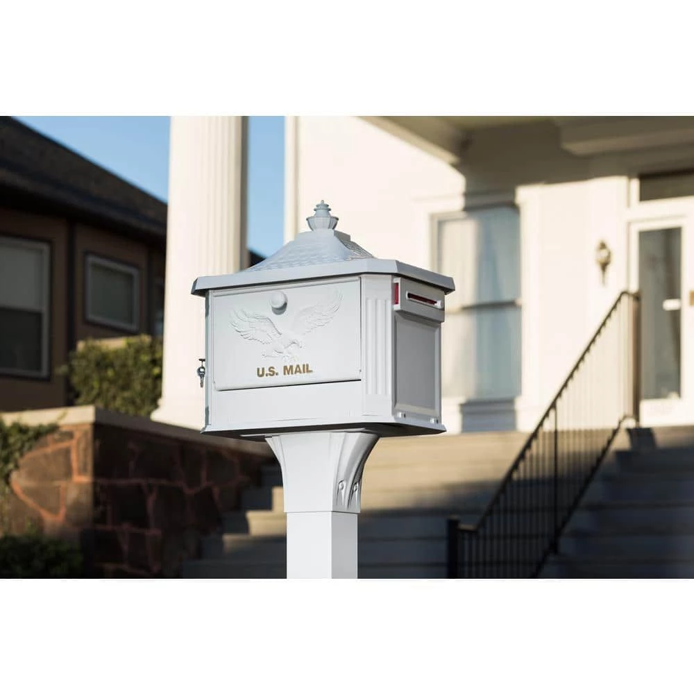 New 🌟 Gibraltar Mailboxes Callaway Adjustable, Aluminum, Top Mount, Mailbox Post, White 🔔 3 New 🌟 Gibraltar Mailboxes Callaway Adjustable, Aluminum, Top Mount, Mailbox Post, White 🔔 - Image 3