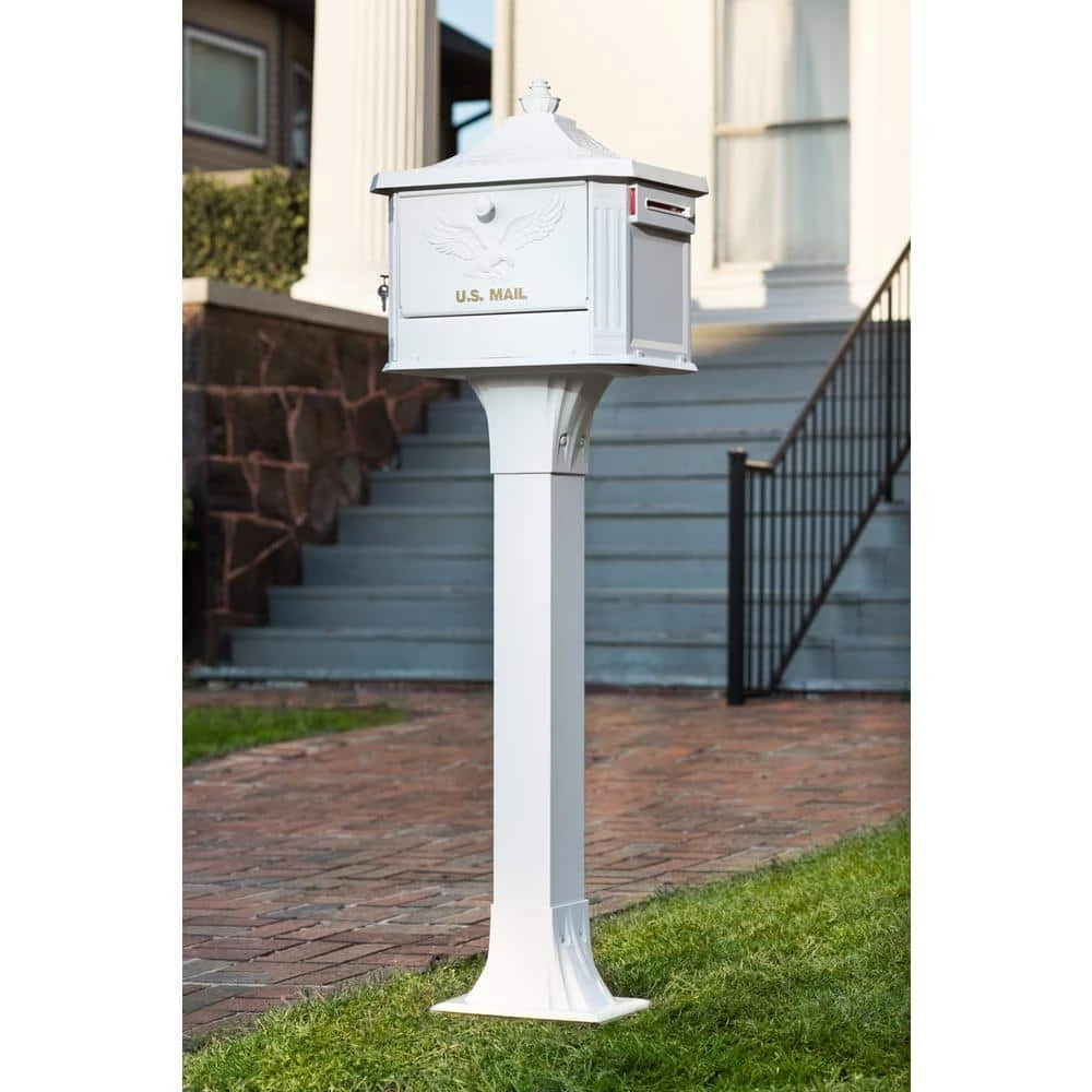 New 🌟 Gibraltar Mailboxes Callaway Adjustable, Aluminum, Top Mount, Mailbox Post, White 🔔 2 New 🌟 Gibraltar Mailboxes Callaway Adjustable, Aluminum, Top Mount, Mailbox Post, White 🔔 - Image 2