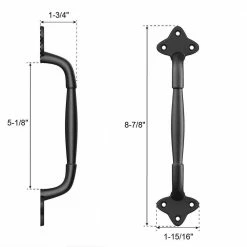 Cheapest 🥰 WINSOON 8-7/8 in. L x 1-15/16 in. W Black Sliding Barn Door Pull Handle with Screws 🥰 -Premier Lock Sales matte black winsoon barn door hardware clj000 76 1000