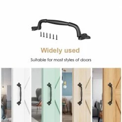 Cheapest 🥰 WINSOON 8-7/8 in. L x 1-15/16 in. W Black Sliding Barn Door Pull Handle with Screws 🥰 -Premier Lock Sales matte black winsoon barn door hardware clj000 fa 1000