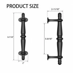 Promo 🤩 WINSOON Matte Black Vintage Heavy-Duty Barn Door Pull Handle ✨ -Premier Lock Sales matte black winsoon barn door hardware clj036 4f 1000