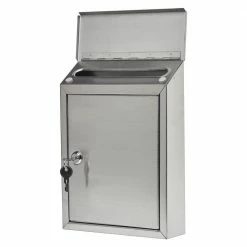 Coupon 🔥 Gibraltar Mailboxes Ashley Medium, Locking, Wall-Mount Mailbox, Stainless Steel ✨ -Premier Lock Sales metallics gibraltar mailboxes wall mount mailboxes awm00ss0 c3 1000