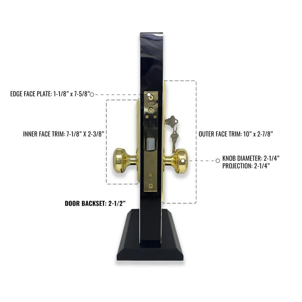 Best Pirce π₯ Premier Lock Brass Vestibule Mortise Entry Right Hand Knob Combo Pack β 2 Best Pirce π₯ Premier Lock Brass Vestibule Mortise Entry Right Hand Knob Combo Pack β - Image 2