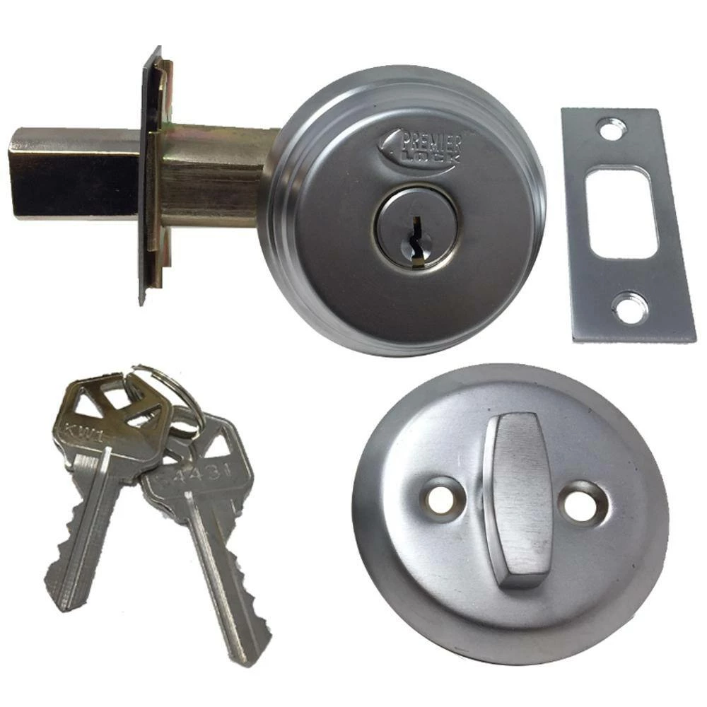 Hot Sale π Premier Lock Satin Chrome Arrow Style Door Lock Single Cylinder Deadbolt with 2-3/8 in. Latch and 6 KW1 Keys (3-Pack) π 2 Hot Sale π Premier Lock Satin Chrome Arrow Style Door Lock Single Cylinder Deadbolt with 2-3/8 in. Latch and 6 KW1 Keys (3-Pack) π - Image 2