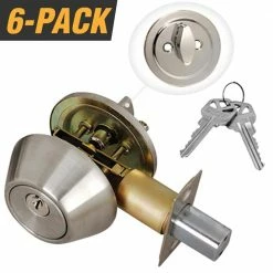 Top 10 π Premier Lock Stainless Steel Entry Door Lock Single Cylinder Deadbolt with 12 KW1 Keys (6-Pack, Keyed Alike) β€οΈ
