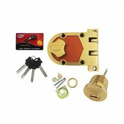 Deals 🤩 Premier Lock Heavy-Duty Brushed Brass Jimmy Proof Deadbolt - High Security with 4 Keys 👏